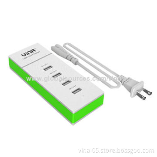 Desktop 4-port USB Charger with 100-240V, 50/60Hz Input Range